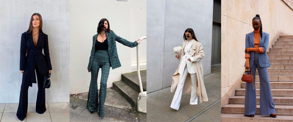 брюки клеш з високою талією з чим носити