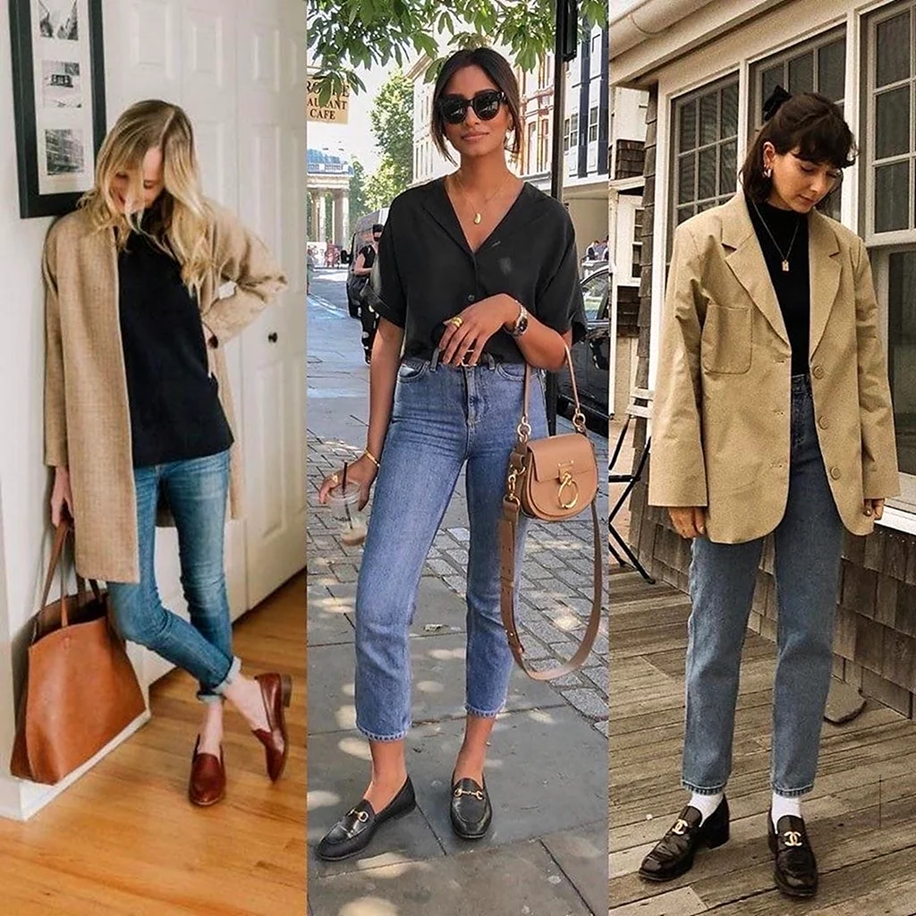 бежеві лофери з чим носити