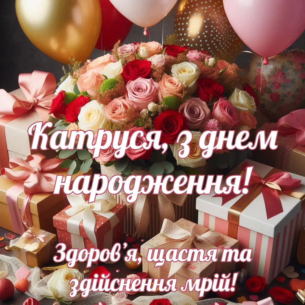 Привітання з днем народження Катерина Картинки