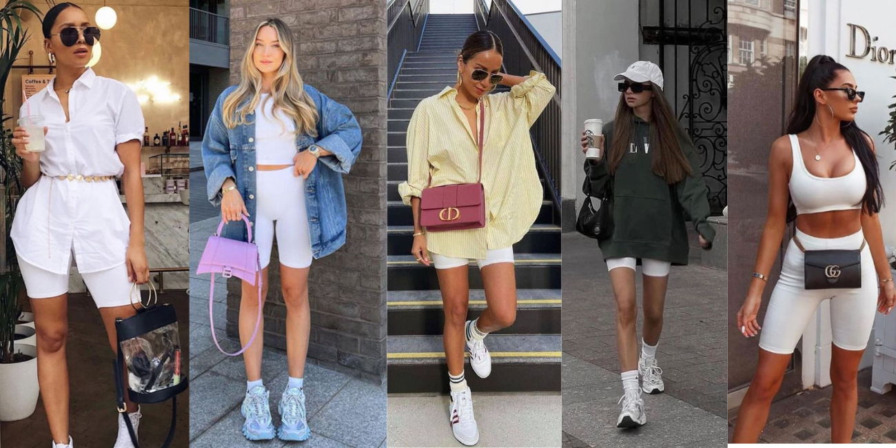 с чем носить велосипедки белые