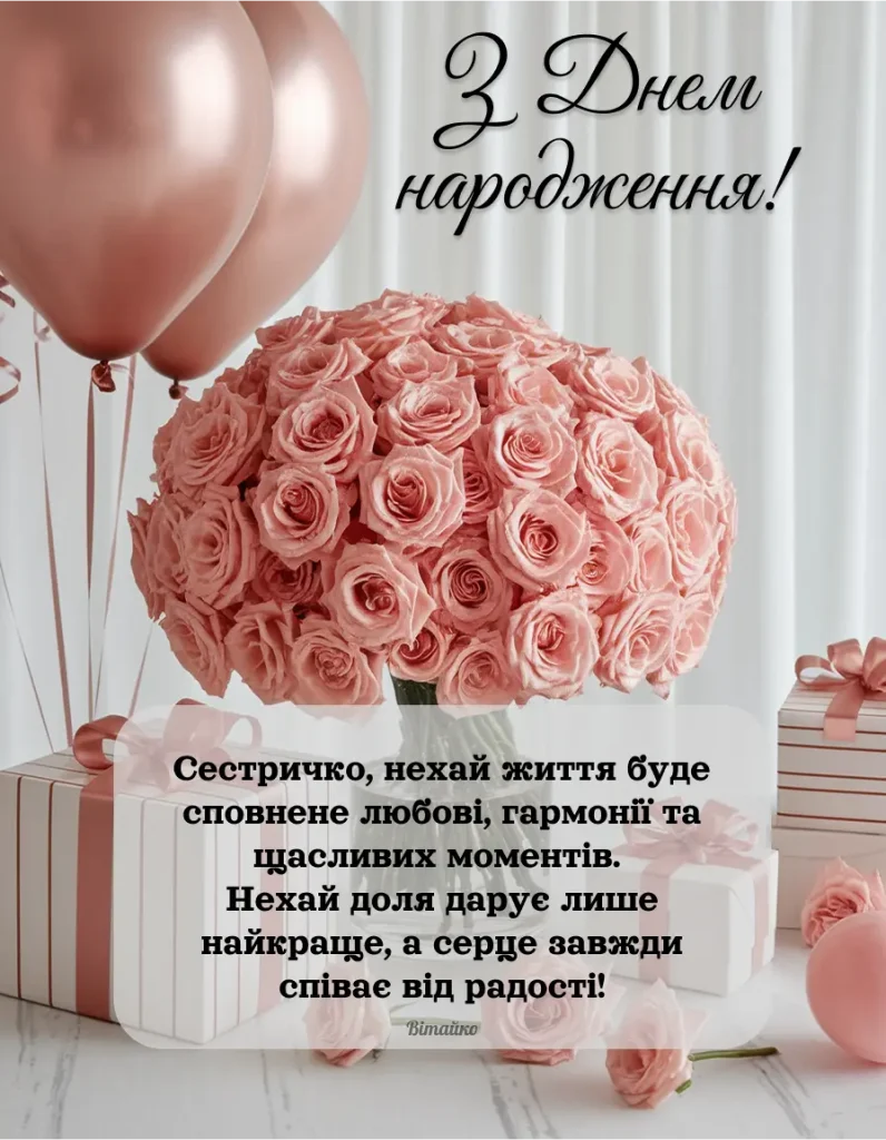 веселі привітання з днем народження Сестрі