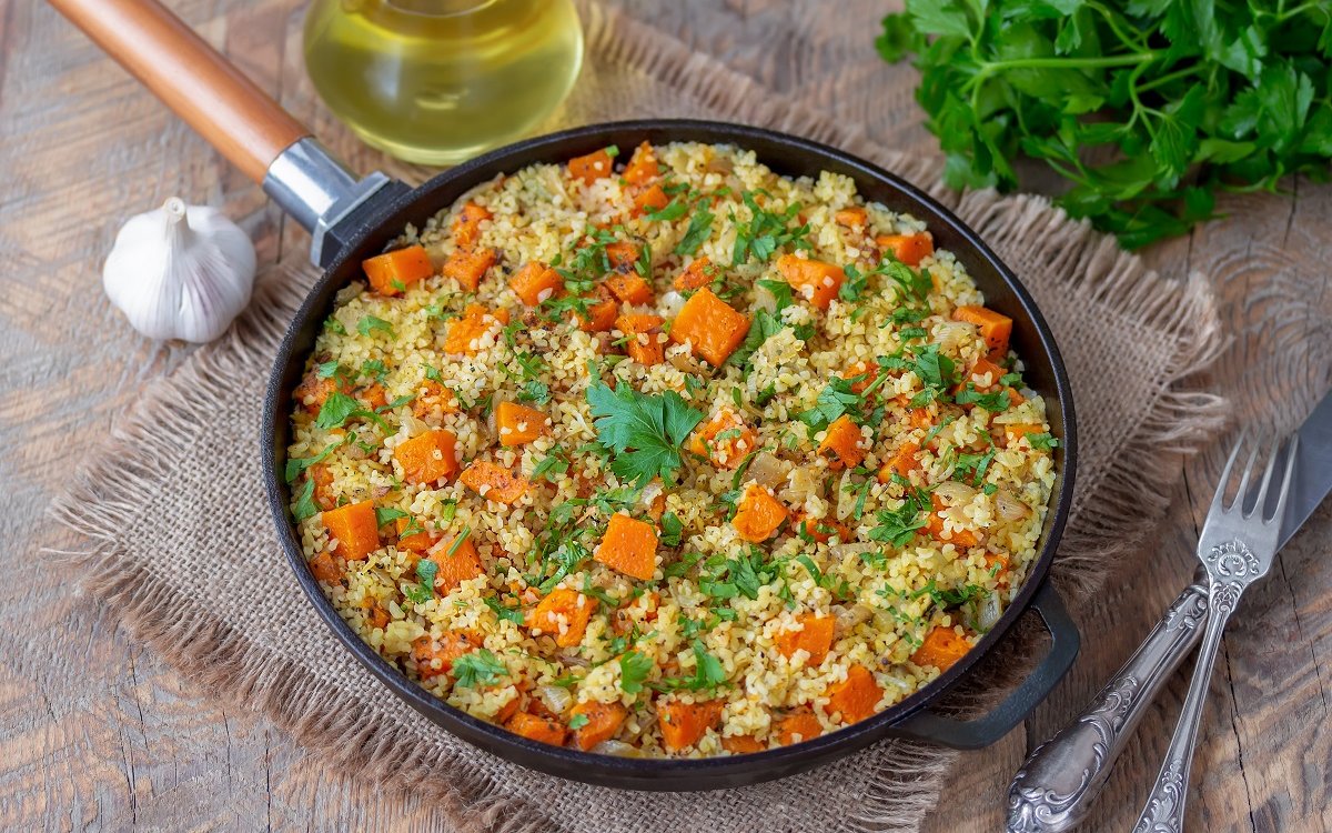 как готовить булгур на сковороде