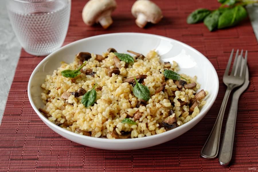 как приготовить булгур с грибами